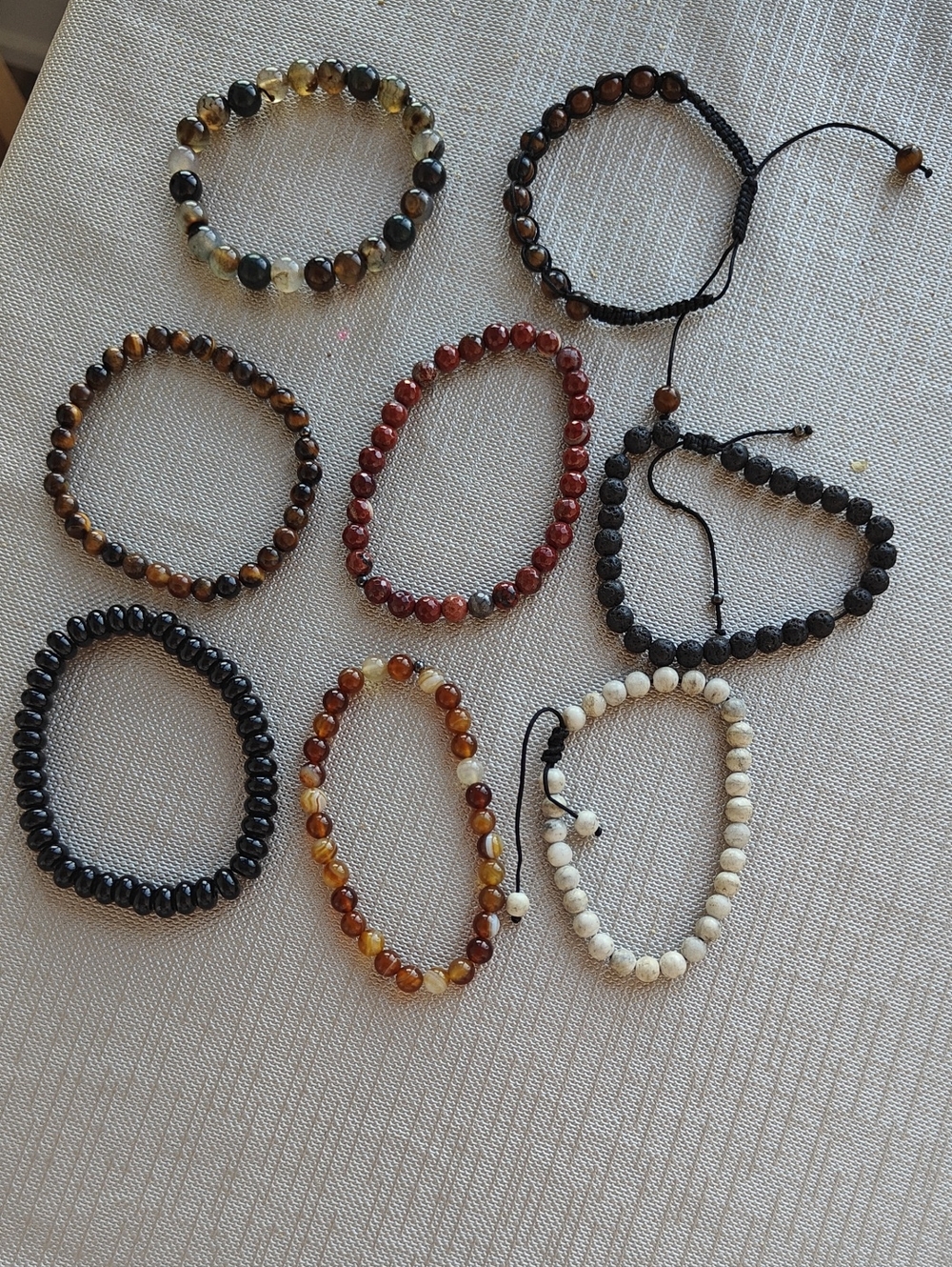 ✨ Natural Gemstone Beaded Bracelet Stack – Earthy & Boho Beauty ✨